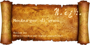 Neuburger Ágnes névjegykártya